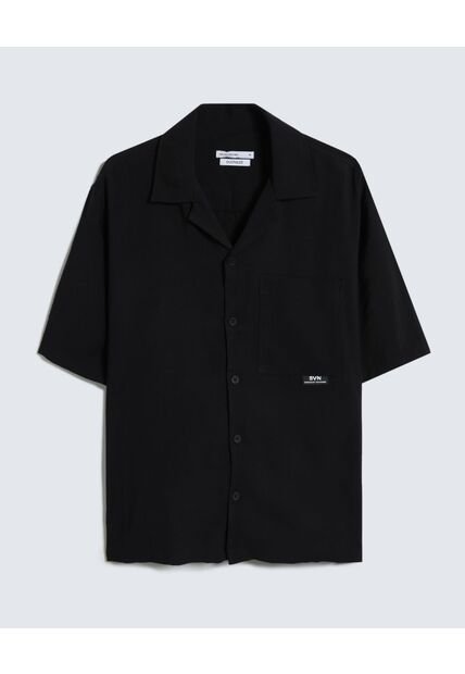 Camisa Para Hombre Manga Corta  Color Negro Marca Seven Seven #45012047