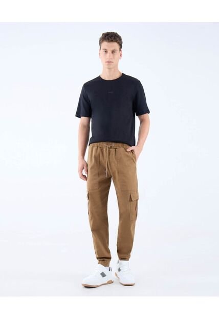 Jogger Con Bolsillos Cargo  Para Hombre Camel Seven Seven