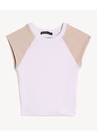 Camiseta Para Mujer Manga Corta Cuello Redondo Color Beige Marca Seven Seven #28096449 Seven Seven