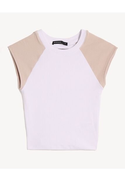 Camiseta Para Mujer Manga Corta Cuello Redondo Color Beige Marca Seven Seven #28096449