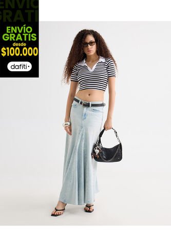 Camiseta Para Mujer Manga Corta Moda Color Negro Marca Seven Seven #28096379 Seven Seven