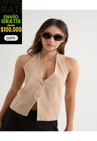 Chaleco Para Mujer  Color Taupe Marca Seven Seven #28250122 Seven Seven