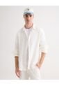 Camisa Para Hombre Manga Larga Sin Bolsillo Cuello Casual M Color Blanco Marca Seven Seven #45012182 de Seven Seven