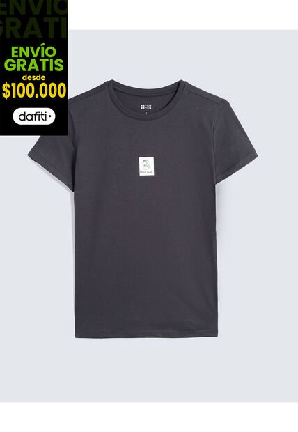 Camiseta Para Mujer Manga Corta Cuello Redondo Color Negro Marca Seven Seven #28096373