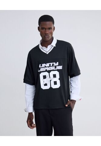 Camiseta Screen Boxy  Para Hombre Negro Seven Seven Seven Seven