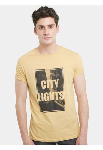 Camiseta Para Hombre Manga Corta Color Beige Marca Seven Seven #45091999 Seven Seven