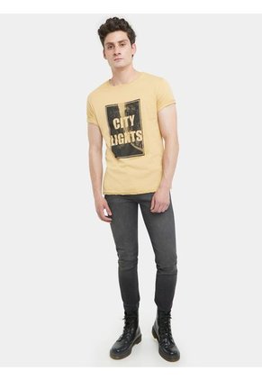 Camiseta Para Hombre Manga Corta Color Beige Marca Seven Seven #45091999