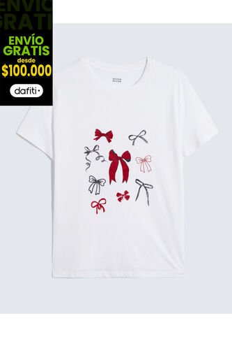 Camiseta Para Mujer Manga Corta Cuello Redondo Color Crudo Marca Seven Seven #28096362 Seven Seven