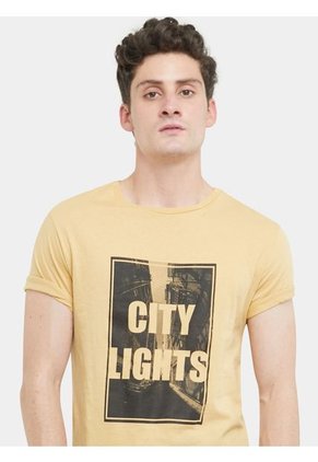 Camiseta Para Hombre Manga Corta Color Beige Marca Seven Seven #45091999