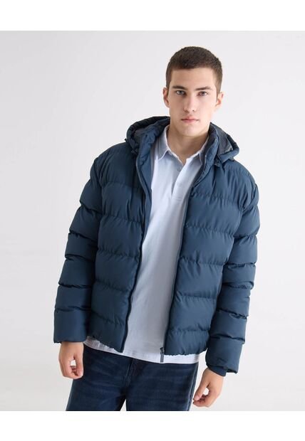 Chaqueta Puffer  Para Hombre Azul Seven Seven