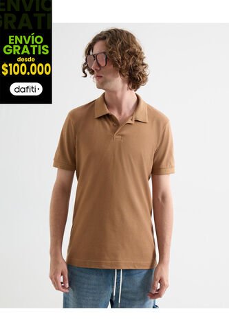 Polo Para Hombre Cuello Tejido Sin Bolsillo Color Café Marca Seven Seven #45110861 Seven Seven