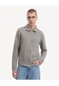 Camisa Harrington Texturizada  Para Hombre Gris Seven Seven de Seven Seven