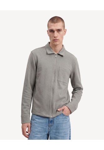Camisa Harrington Texturizada  Para Hombre Gris Seven Seven Seven Seven