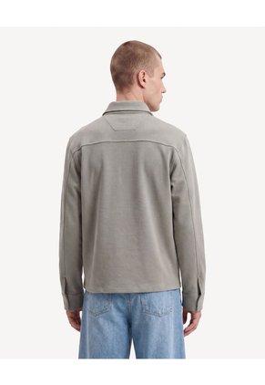 Camisa Harrington Texturizada  Para Hombre Gris Seven Seven