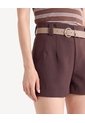 Short Sastre Con Cinturón  Para Mujer Café Seven Seven de Seven Seven