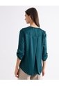 Blusa Satin Escote En V  Para Mujer Verde Seven Seven de Seven Seven