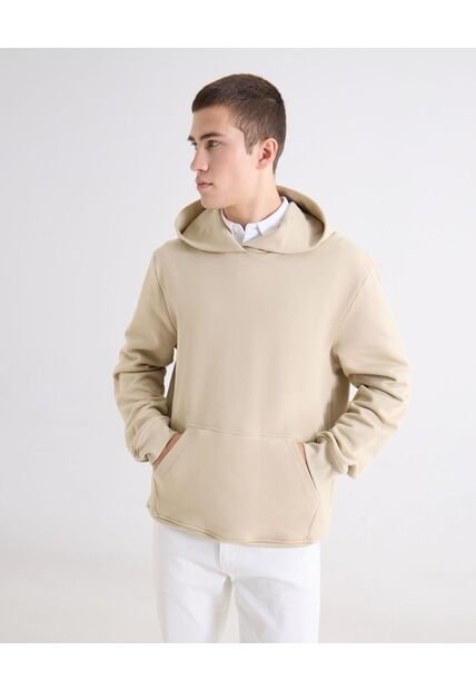 Hoodie Regular Básico  Para Hombre Verde Seven Seven