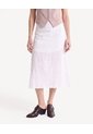Falda Midi Con Corte Asimétrico  Para Mujer Blanco Seven Seven de Seven Seven