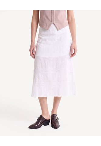 Falda Midi Con Corte Asimétrico  Para Mujer Blanco Seven Seven Seven Seven