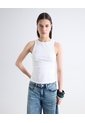 Camiseta Pedrería Frontal  Para Mujer Crudo Seven Seven de Seven Seven