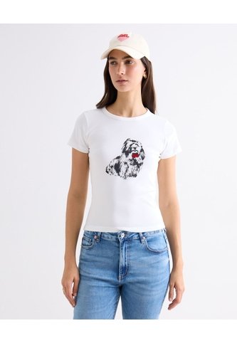 Camiseta Cuello Redondo  Para Mujer Crudo Seven Seven Seven Seven