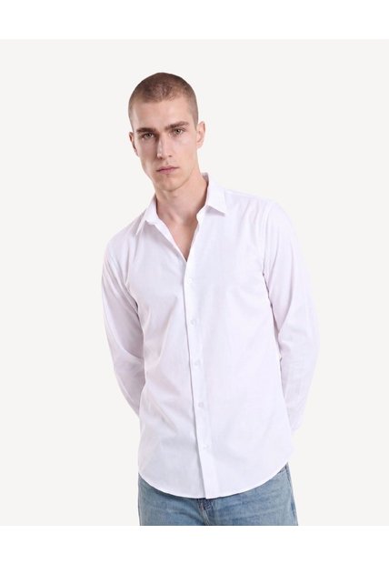 Camisa Viori Regular  Para Hombre Blanco Seven Seven