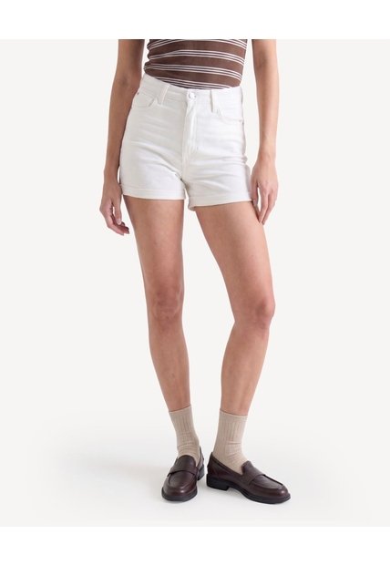 Short Mom Off White  Para Mujer Crudo Seven Seven