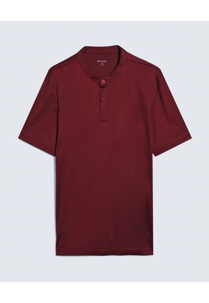Polo Para Hombre Cuello Mao  Color Vino Marca Seven Seven #45110818