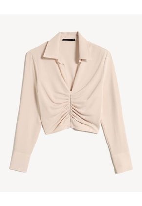 Blusa Para Mujer Manga Larga Color Beige Marca Seven Seven #28124112