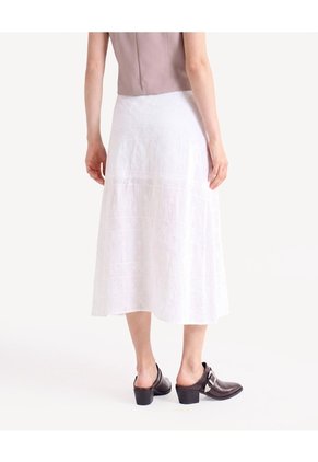 Falda Midi Con Corte Asimétrico  Para Mujer Blanco Seven Seven