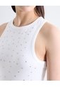 Camiseta Pedrería Frontal  Para Mujer Crudo Seven Seven de Seven Seven