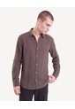 Camisa Rústica Regular  Para Hombre Café Seven Seven de Seven Seven
