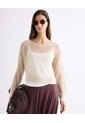 Saco Tricot Con Brillo Sutil  Para Mujer Marfil Seven Seven de Seven Seven