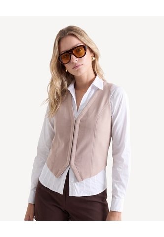 Chaleco Escote En V  Para Mujer Taupe Seven Seven Seven Seven