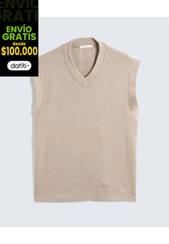 Camiseta Para Hombre Manga Sisa Cuello V Color Arena Marca Seven Seven #45092646 Seven Seven