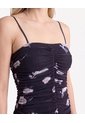 Vestido Mesh Con Recogidos  Para Mujer Negro Seven Seven de Seven Seven