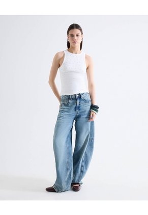 Camiseta Pedrería Frontal Para Mujer Crudo Seven Seven