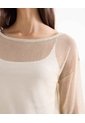 Saco Tricot Con Brillo Sutil  Para Mujer Marfil Seven Seven de Seven Seven