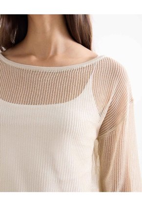 Saco Tricot Con Brillo Sutil  Para Mujer Marfil Seven Seven