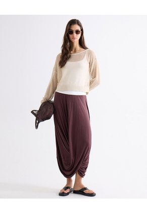 Saco Tricot Con Brillo Sutil  Para Mujer Marfil Seven Seven