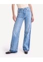Jean Straight Ruedo Desflecado  Para Mujer Azul Seven Seven de Seven Seven