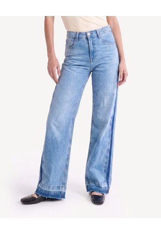 Jean Straight Ruedo Desflecado  Para Mujer Azul Seven Seven Seven Seven