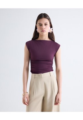 Camiseta Recogidos Laterales Para Mujer Vino Seven Seven