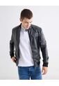 Chaqueta Biker En Pu  Para Hombre Negro Seven Seven de Seven Seven