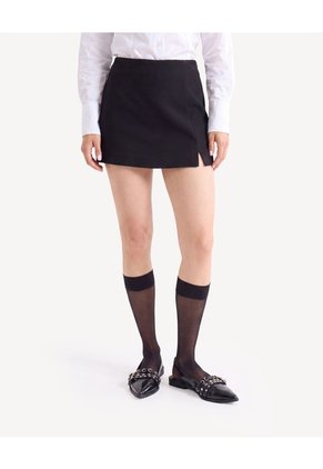 Skort Con Cortes Laterales Para Mujer Negro Seven Seven