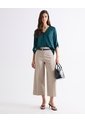 Pantalón Culotte De Pinzas Sastreras  Para Mujer Taupe Seven Seven de Seven Seven