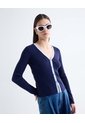 Saco Tricot Bicolor  Para Mujer Azul Seven Seven de Seven Seven