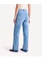 Jean Straight Ruedo Desflecado  Para Mujer Azul Seven Seven de Seven Seven