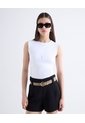 Camiseta Acanalada Sisa  Para Mujer Blanco Seven Seven de Seven Seven