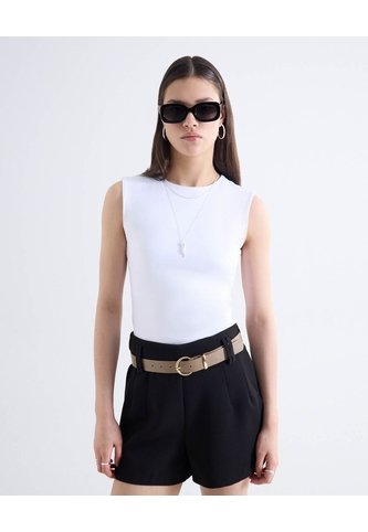 Camiseta Acanalada Sisa  Para Mujer Blanco Seven Seven Seven Seven